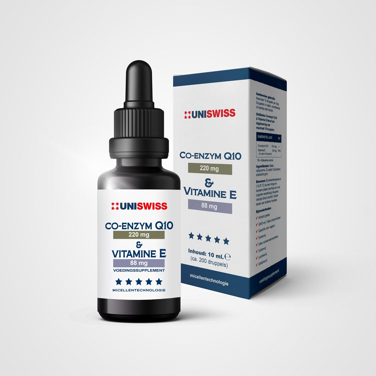 Uni Swiss Co-enzym Q10 & Vitamine E supplement wateroplosbaar